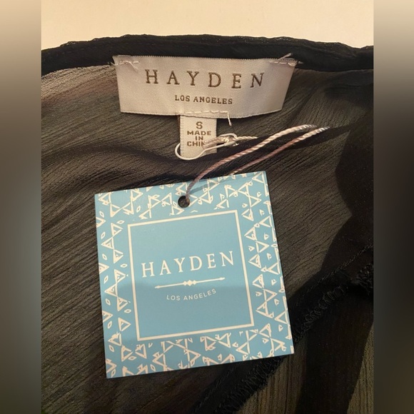 NWT Hayden Los Angeles Sheer Black Blouse Size Small - Picture 5 of 6